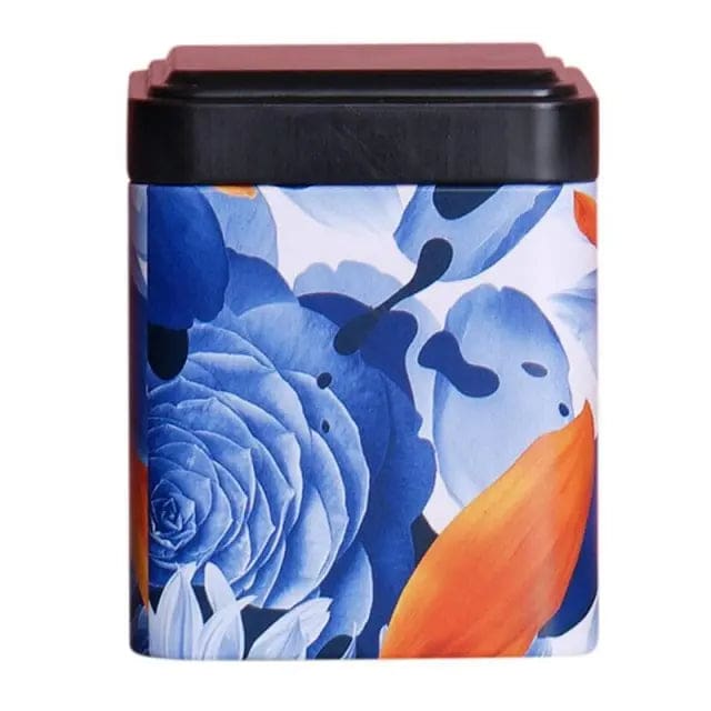 Boite-a-The-Metal-Noire-a-Fleurs-Bleues-1665513586 Boite à Thé Métal Noire à Fleurs Bleues