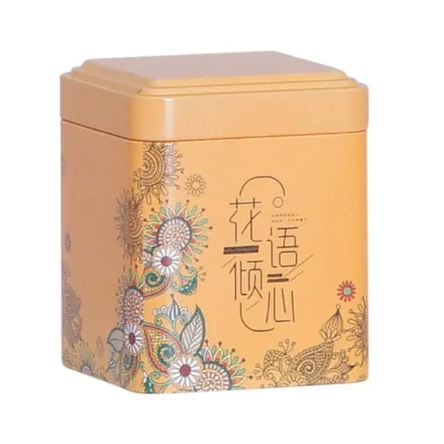 Boite-a-The-Metal-Orange-et-Fleurs-1665513645 Boite à Thé Métal Orange et Fleurs