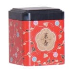 Boite à Thé Métal Rouge et Symboles Chinois