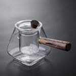 Théière en Verre Design Poignée en Bois 700ML